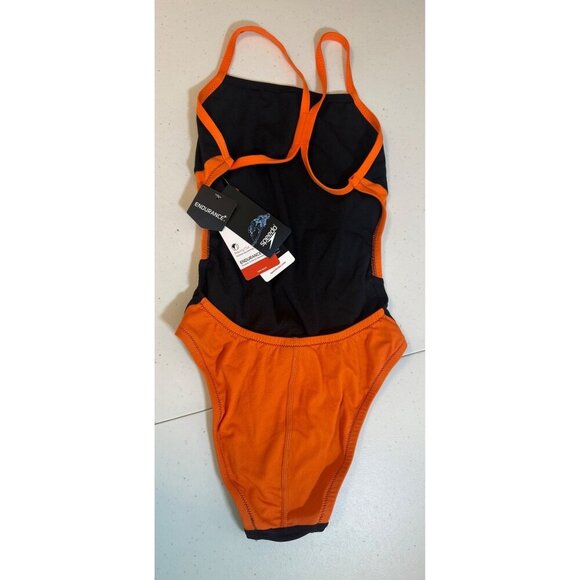 Speedo‎ Women S Edge Splice One-Piece Swimsuit (Black/Orange  26), NWT - Picture 8 of 10